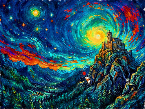 Le Voyage Onirique de Snoopy et Winnie von Benny Arte, Druck kaufen auf Singulart