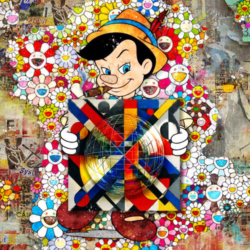 Pinocchio : deux tableaux pour le prix d'un de Benny Arte, Impresión a la venta en Singulart