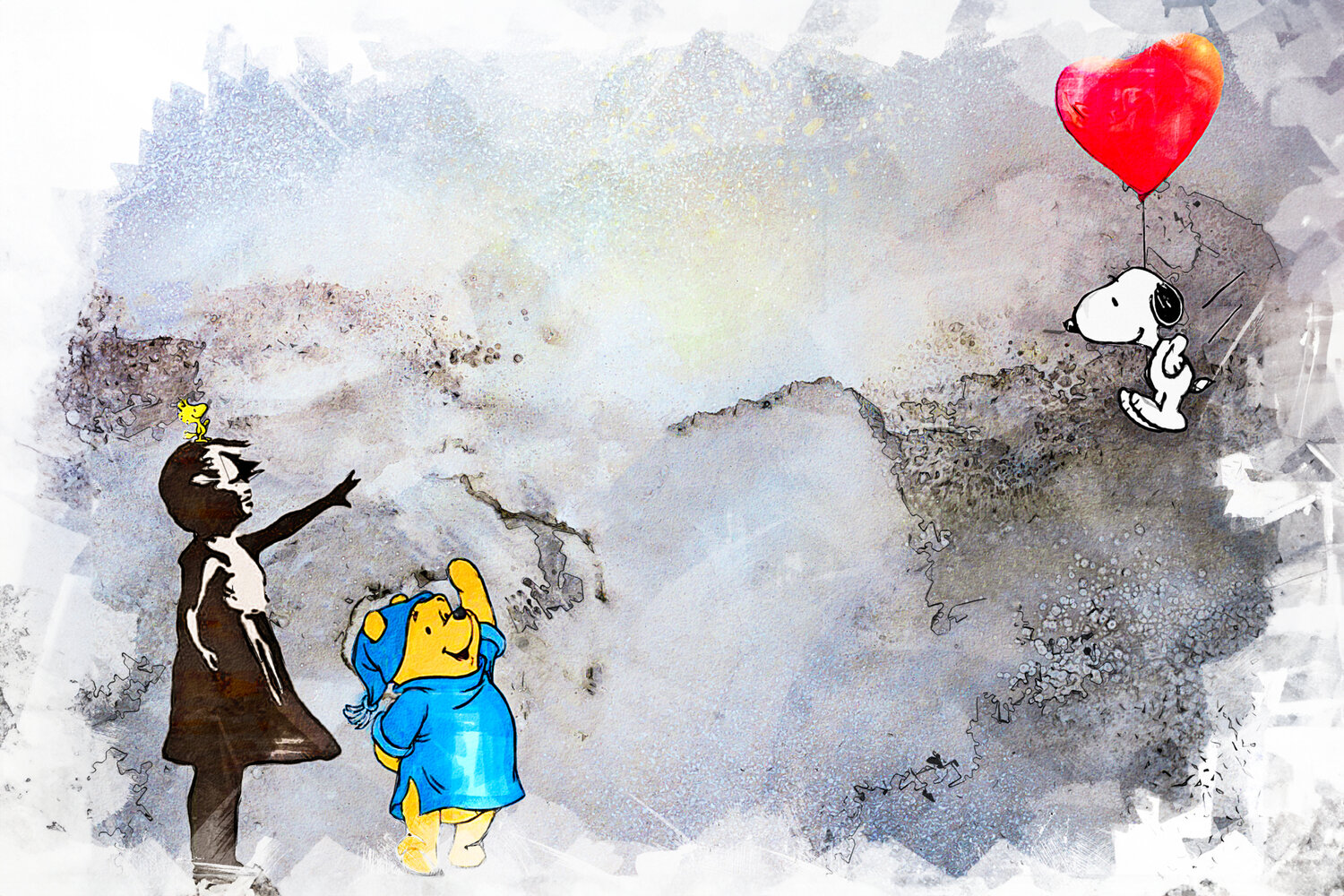 Snoopy aime Banksy Benny Arte