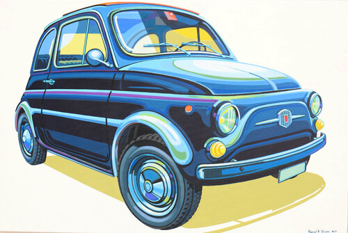 LA CINQUECENTO BLU van Manuel Di Chiara, Schilderij te koop op Singulart