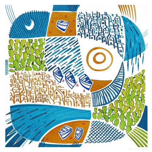 COMPOSIZIONE MEDITERRANEA van Manuel Di Chiara, Werk op papier te koop op Singulart