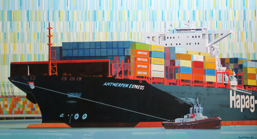 ANTWERPEN EXPRESS /HAPAG LLOYD de Manuel Di Chiara, Pintura a la venta en Singulart