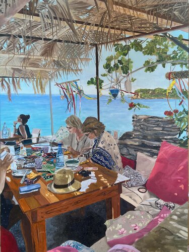 Taverna in Zakinthos, Greece II di Zohar Flax, Pittura in vendita su Singulart