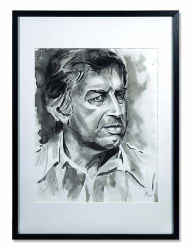 Moustafa Al-Akkad - Syrian filmmaker and director di Maher Aziz, Disegno in vendita su Singulart