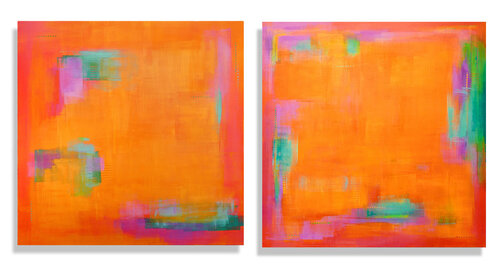 Mimosa I and Mimosa II (Diptych) van Katherine Evans, Schilderij te koop op Singulart