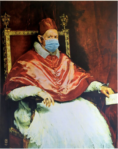 INOCENCIO X COV19 Velázquez Tribute van SiG Martin Sigwald, Afdruk te koop op Singulart