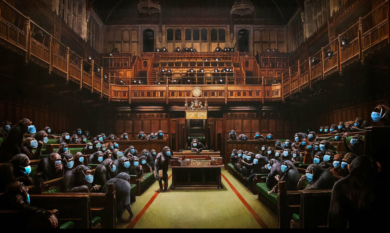 DEVOLVED PARLAMENT COV19 SiG Tribute to BANKSY SiG Martin Sigwald