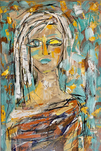 Contemporary Woman di Mona Berga, Pittura in vendita su Singulart