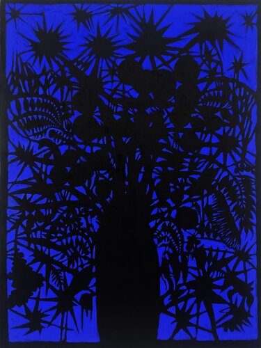 Starry bouquet in a night light di Baptiste Laurent, Pittura in vendita su Singulart