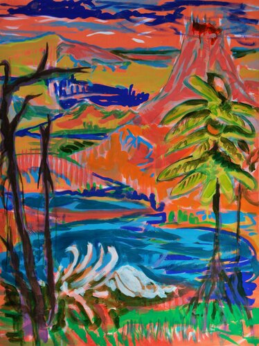 Volcan rose van Baptiste Laurent, Schilderij te koop op Singulart