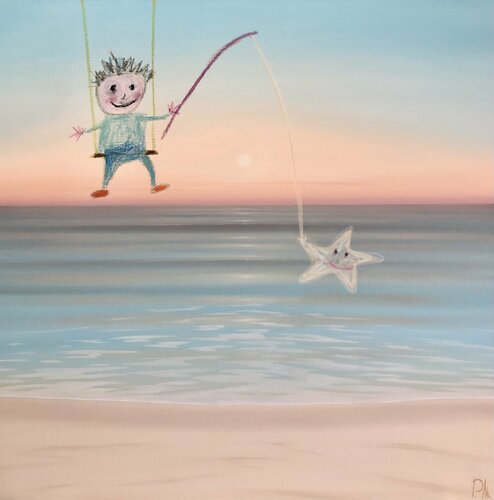 El pescador de sueños par Paco Muñoz Santana, Peinture en vente sur Singulart
