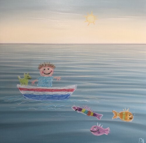 La fiesta en el mar par Paco Muñoz Santana, Peinture en vente sur Singulart
