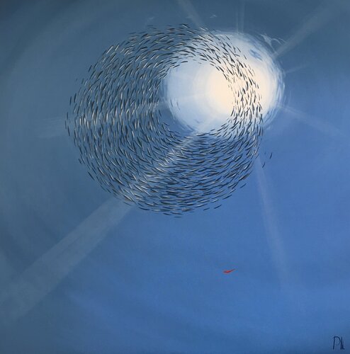 El pez rojo IX par Paco Muñoz Santana, Peinture en vente sur Singulart