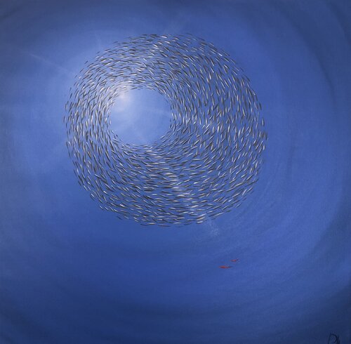 Los dos peces rojos par Paco Muñoz Santana, Peinture en vente sur Singulart