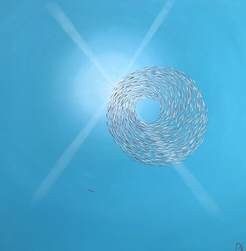 El pez rojo XIV van Paco Muñoz Santana, Schilderij te koop op Singulart