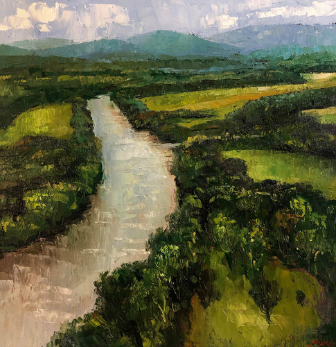 River Flow di David Sheldon, Pittura in vendita su Singulart