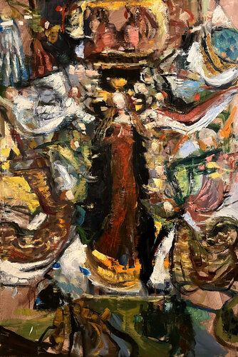 Mary ( after the Master of the Saint Lucy Legend) van David Sheldon, Schilderij te koop op Singulart