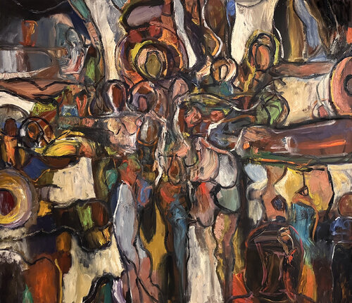 Arrival of the Holy Astronauts di David Sheldon, Pittura in vendita su Singulart