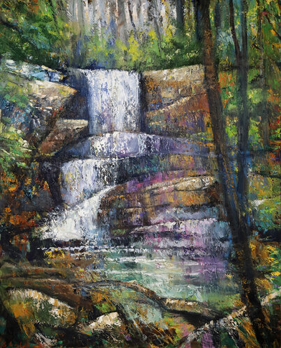 Little Bradley Falls by David Sheldon, 油畫 for Sale on Singulart