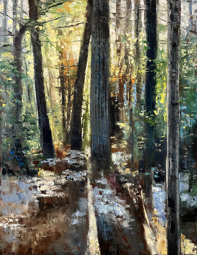 Forest with Melting Snow by David Sheldon, 油畫 for Sale on Singulart
