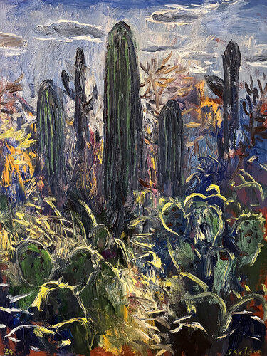 Saquaro Sunrise van David Sheldon, Schilderij te koop op Singulart