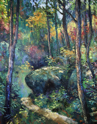 Green River Gorge Meditation di David Sheldon, Pittura in vendita su Singulart