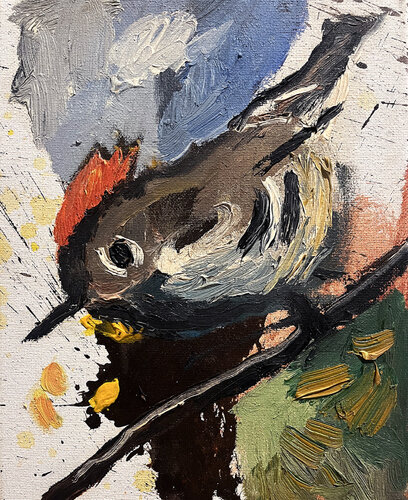 Rubycrowned Kinglet by David Sheldon, Painting for Sale on Singulart