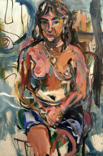 Portrait of K. (with locket) di David Sheldon, Pittura in vendita su Singulart