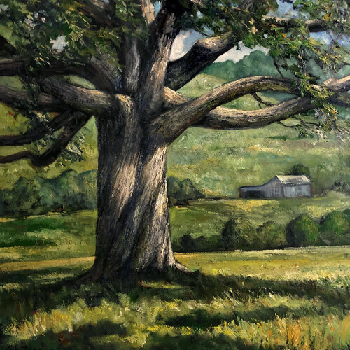 Grand Oak in Summer di David Sheldon, Pittura in vendita su Singulart
