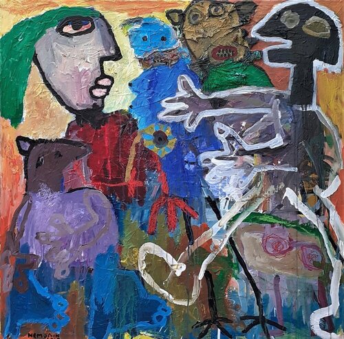 C'est top de rencontrer le bonheur by Ronnie NEMORIN, Painting for Sale on Singulart