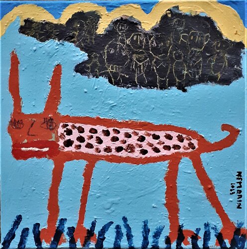 Chat je te tiens !!! van Ronnie NEMORIN, Schilderij te koop op Singulart