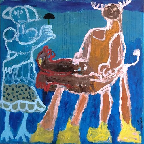 Rapprochement timide van Ronnie NEMORIN, Schilderij te koop op Singulart