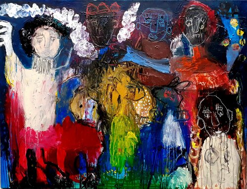 Fiesta noctambule van Ronnie NEMORIN, Schilderij te koop op Singulart