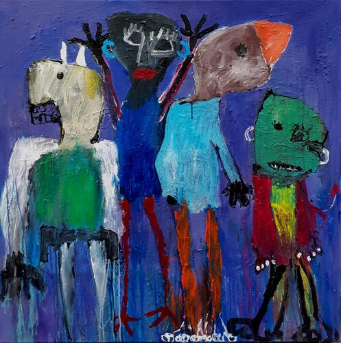 Les oreilles bleues de toc toc di Ronnie NEMORIN, Pittura in vendita su Singulart