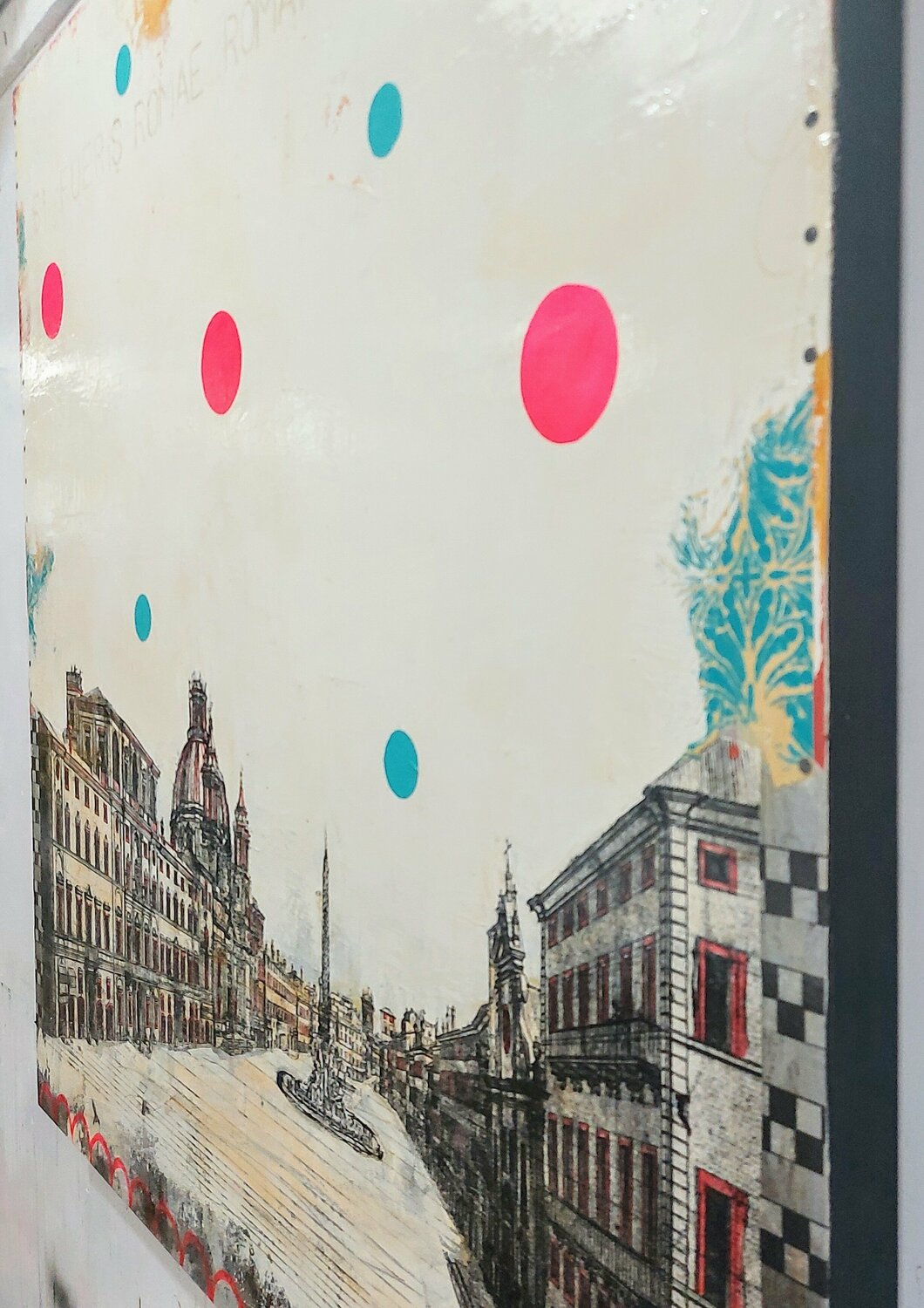 A Rome, fais comme les romains... von Maryline Lemaitre (2017) Malerei Acryl, Collage auf Holz