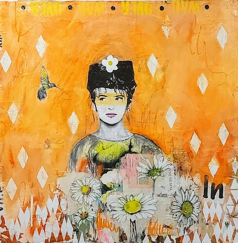 Flower power di Maryline Lemaitre, Pittura in vendita su Singulart