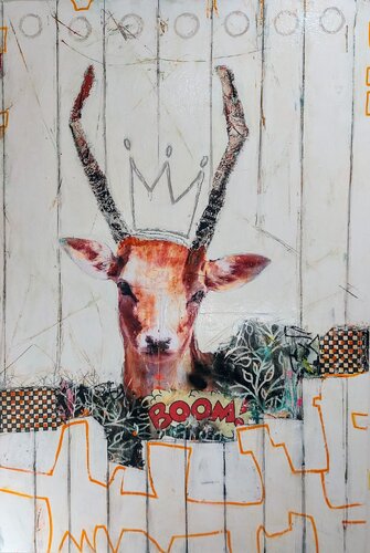 Oh my deer ! di Maryline Lemaitre, Pittura in vendita su Singulart