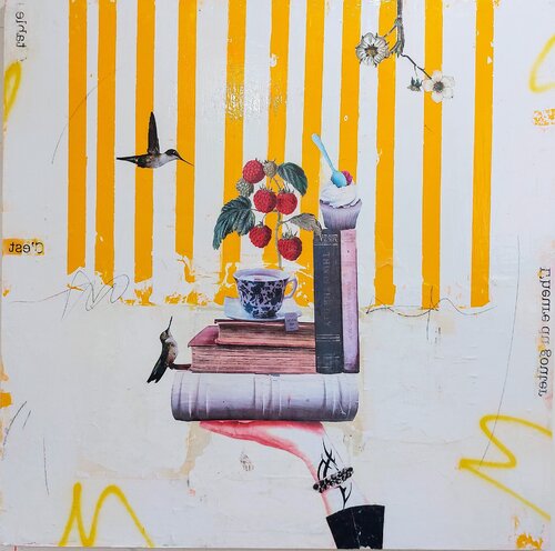L'heure du goûter van Maryline Lemaitre, Schilderij te koop op Singulart