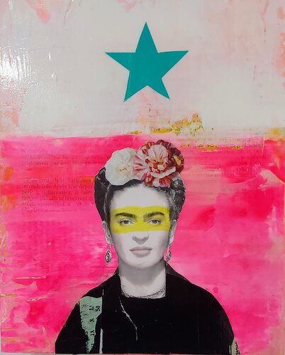 Frida et l'étoile verte par Maryline Lemaitre, Peinture en vente sur Singulart