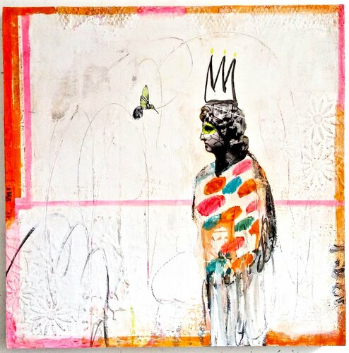 L'homme et l'oiseau di Maryline Lemaitre, Pittura in vendita su Singulart