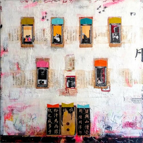 Stanley main street di Maryline Lemaitre, Pittura in vendita su Singulart