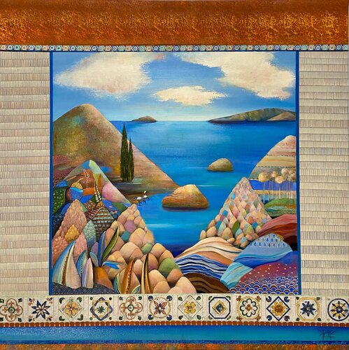 Dépasser les montagnes by Sylvie Poupé, 油畫 for Sale on Singulart