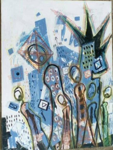 REVOLUTION di N'GUESSAN EMILE AUGUSTE GBEDE, Pittura in vendita su Singulart