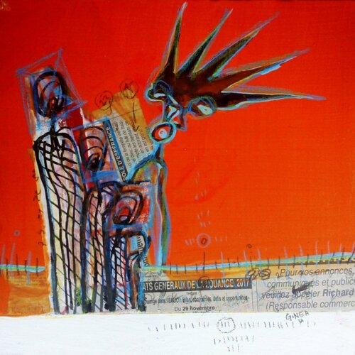 CHALEUR HUMAINE par N'GUESSAN EMILE AUGUSTE GBEDE, Peinture en vente sur Singulart
