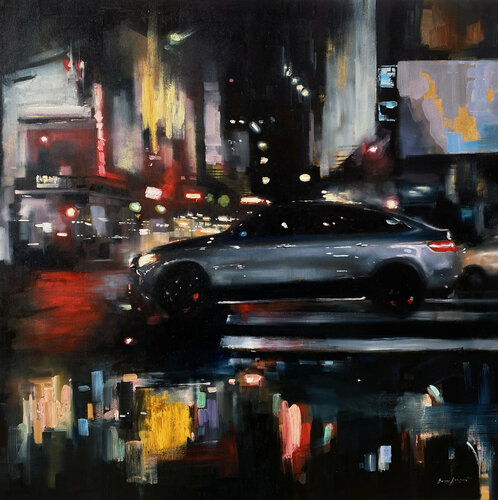 New York 100x100 van Artem Grunyka, Schilderij te koop op Singulart