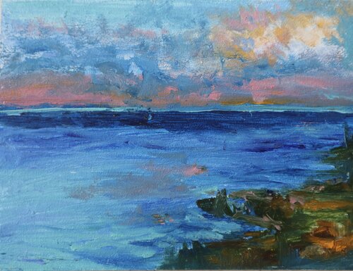 Sunset in Paphos di Tanya Bilous, Pittura in vendita su Singulart
