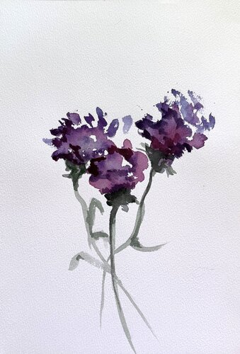 Carnations van Tanya Bilous, Werk op papier te koop op Singulart