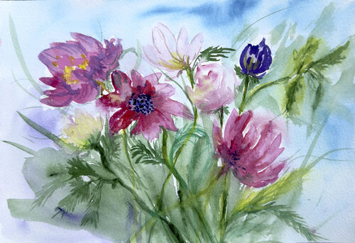 Floral Jazz van Tanya Bilous, Werk op papier te koop op Singulart