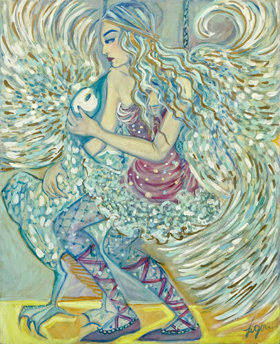 le cygne de l'ange par Zigou, Peinture en vente sur Singulart