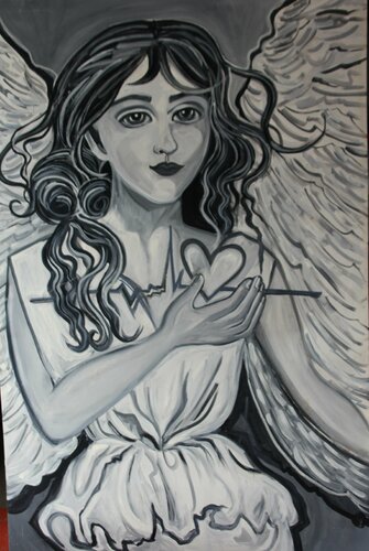 L'ange  passeur d'âmes par Zigou, Peinture en vente sur Singulart